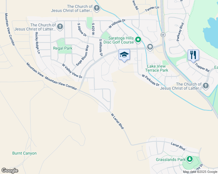 map of restaurants, bars, coffee shops, grocery stores, and more near 312 West Landview Drive in Saratoga Springs