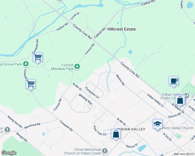 map of restaurants, bars, coffee shops, grocery stores, and more near 705 Melvin Road in Telford