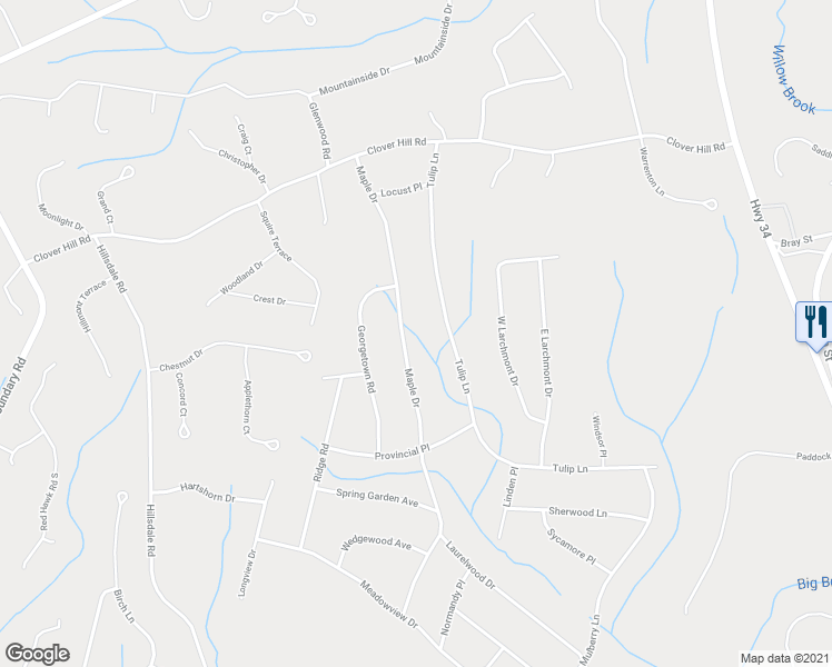 map of restaurants, bars, coffee shops, grocery stores, and more near 29 Maple Drive in Colts Neck