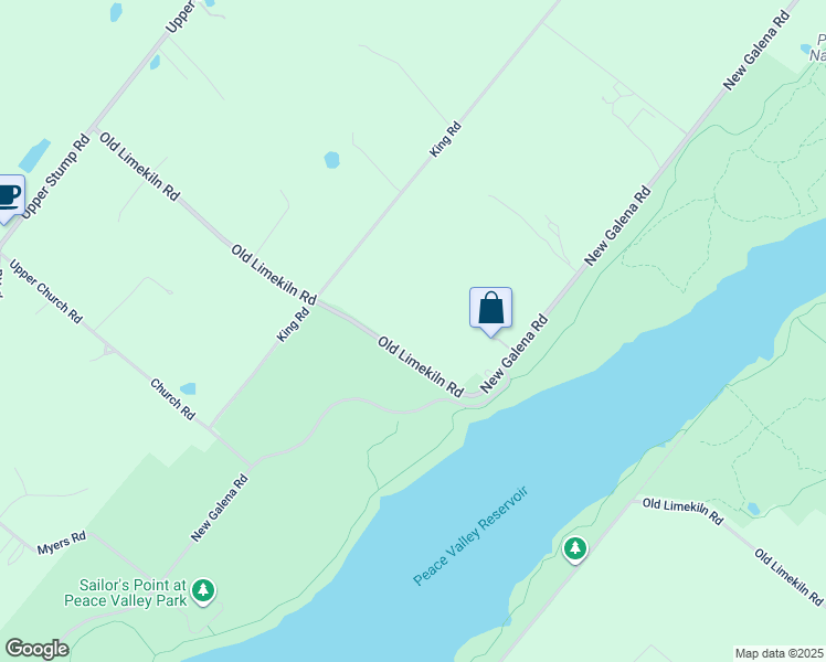 map of restaurants, bars, coffee shops, grocery stores, and more near 185 Old Limekiln Road in Chalfont