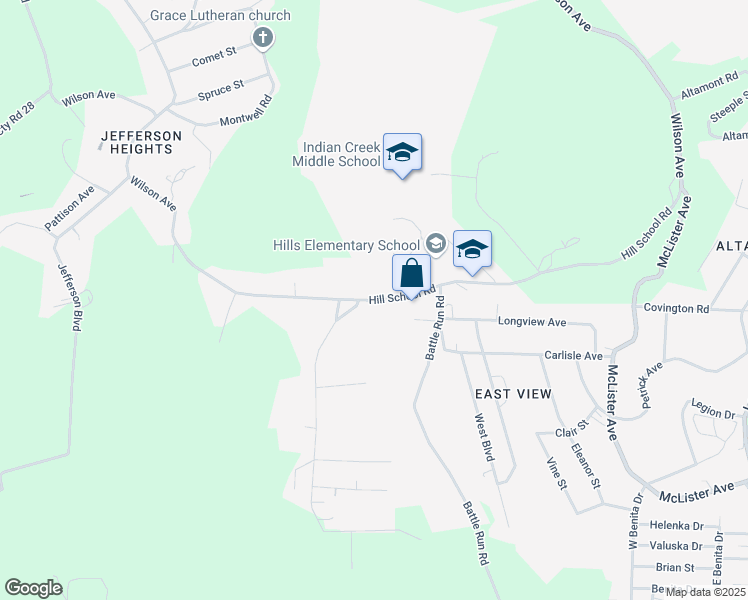 map of restaurants, bars, coffee shops, grocery stores, and more near Wilson Avenue in Mingo Junction