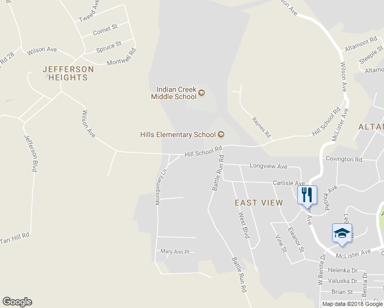 map of restaurants, bars, coffee shops, grocery stores, and more near Wilson Avenue in Mingo Junction