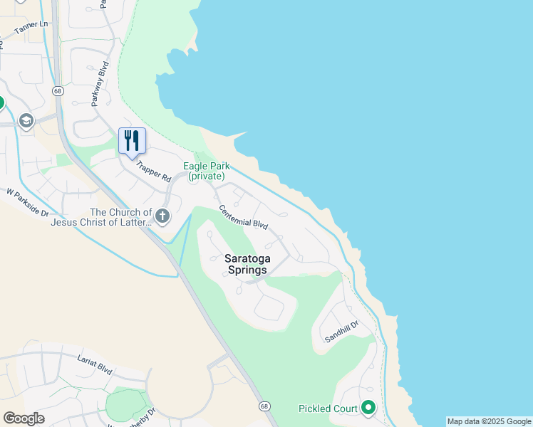 map of restaurants, bars, coffee shops, grocery stores, and more near 1627 South Wiltshire Lane in Saratoga Springs