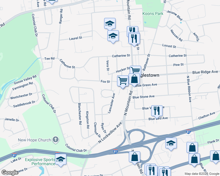 map of restaurants, bars, coffee shops, grocery stores, and more near 640 Van Street in Harrisburg