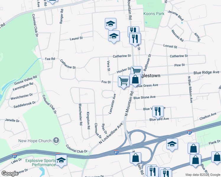 map of restaurants, bars, coffee shops, grocery stores, and more near 640 Van Street in Harrisburg