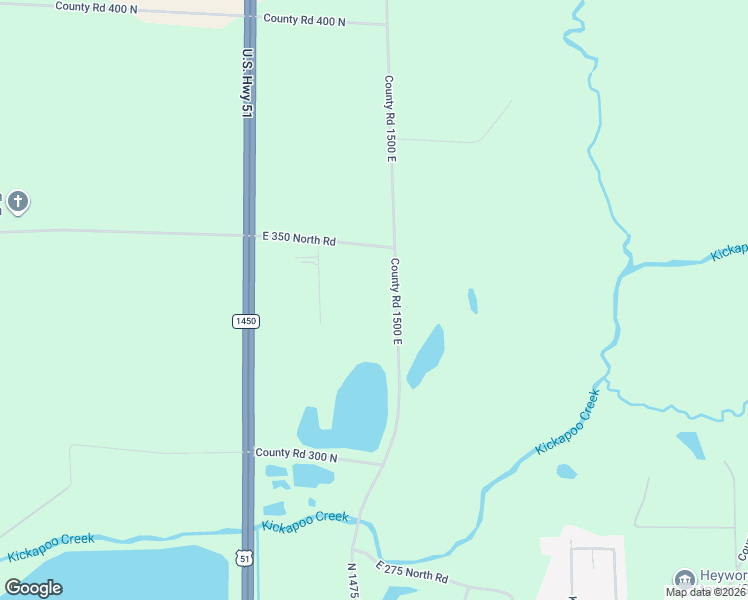 map of restaurants, bars, coffee shops, grocery stores, and more near 3311 Country Meadow Lane in Heyworth