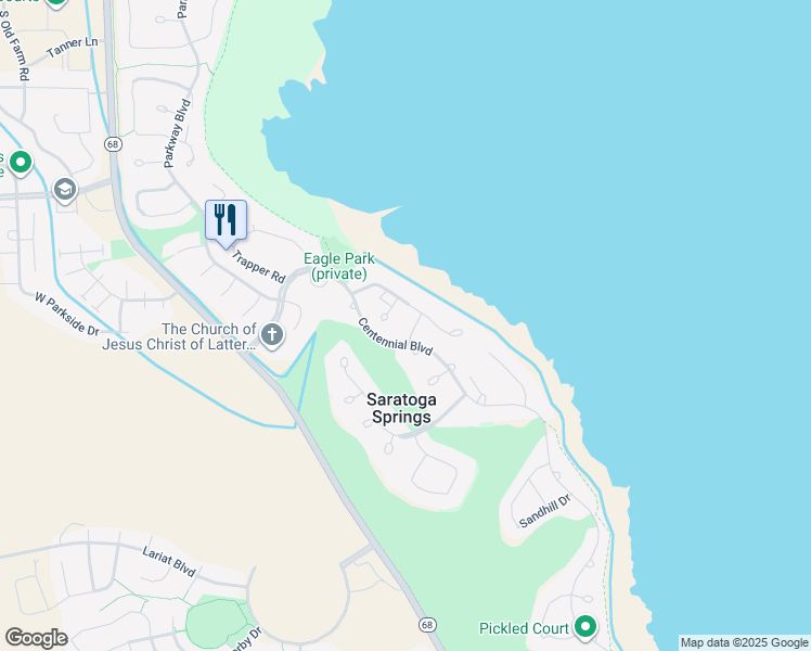 map of restaurants, bars, coffee shops, grocery stores, and more near 272 East Bennett Lane in Saratoga Springs