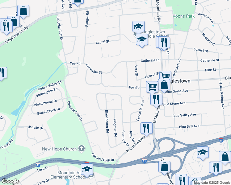 map of restaurants, bars, coffee shops, grocery stores, and more near 555 Clermont Drive in Harrisburg