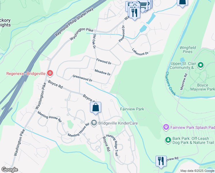 map of restaurants, bars, coffee shops, grocery stores, and more near 110 Greenwood Drive in Bridgeville