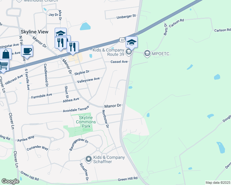 map of restaurants, bars, coffee shops, grocery stores, and more near 220 Brookridge Ct in Harrisburg
