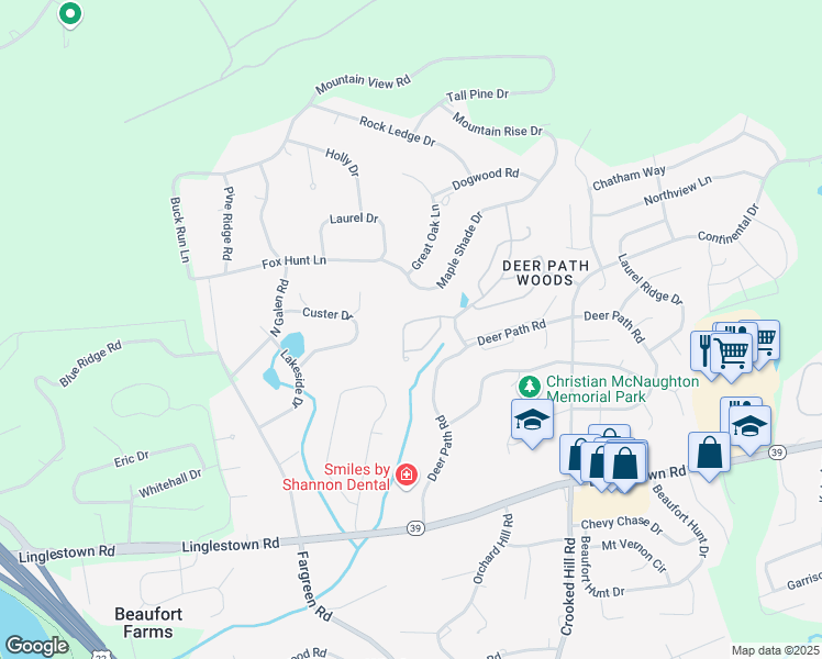 map of restaurants, bars, coffee shops, grocery stores, and more near 130 Hiddenwood Drive in Harrisburg