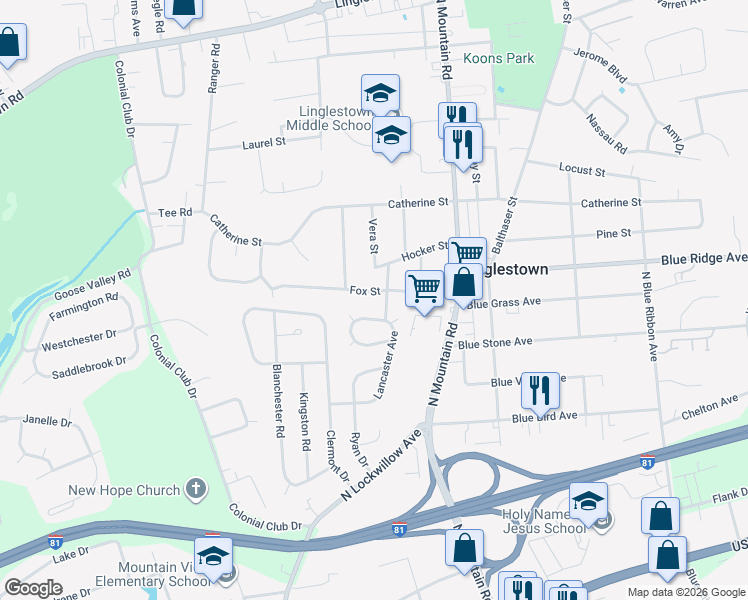 map of restaurants, bars, coffee shops, grocery stores, and more near 5884 Fox Street in Harrisburg