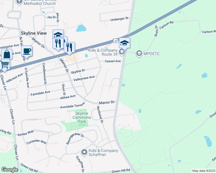 map of restaurants, bars, coffee shops, grocery stores, and more near 220 Brookridge Court in Harrisburg