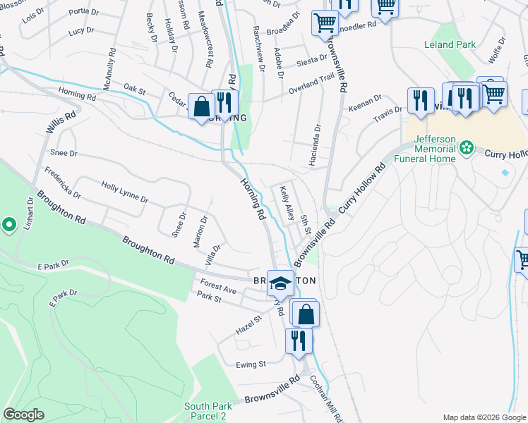 map of restaurants, bars, coffee shops, grocery stores, and more near 5621 Curry Road in Pittsburgh