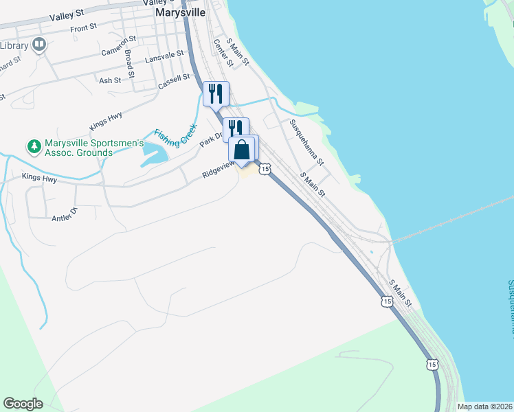 map of restaurants, bars, coffee shops, grocery stores, and more near 702 South State Road in Marysville