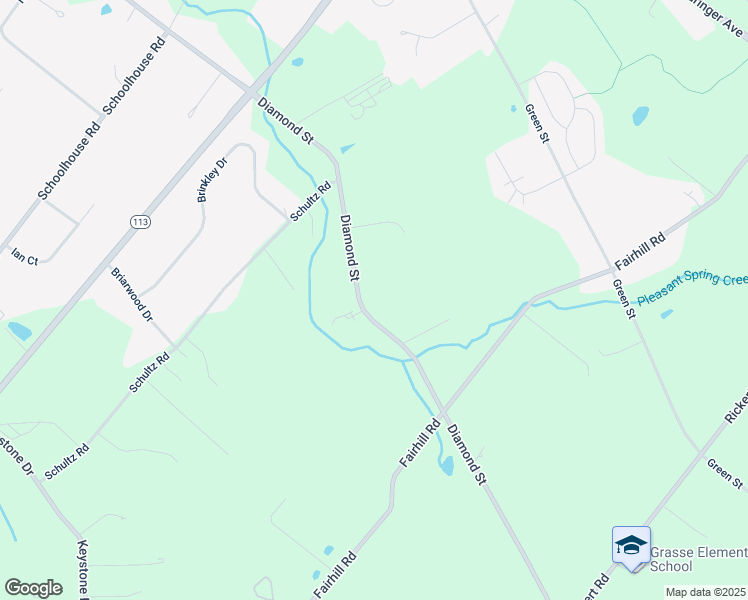 map of restaurants, bars, coffee shops, grocery stores, and more near 1745 Diamond Street in Sellersville