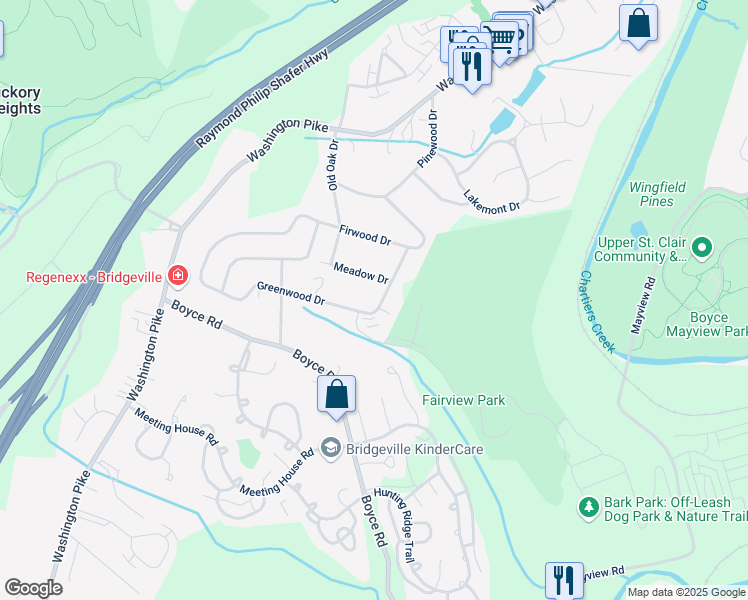 map of restaurants, bars, coffee shops, grocery stores, and more near 110 Greenwood Drive in Bridgeville