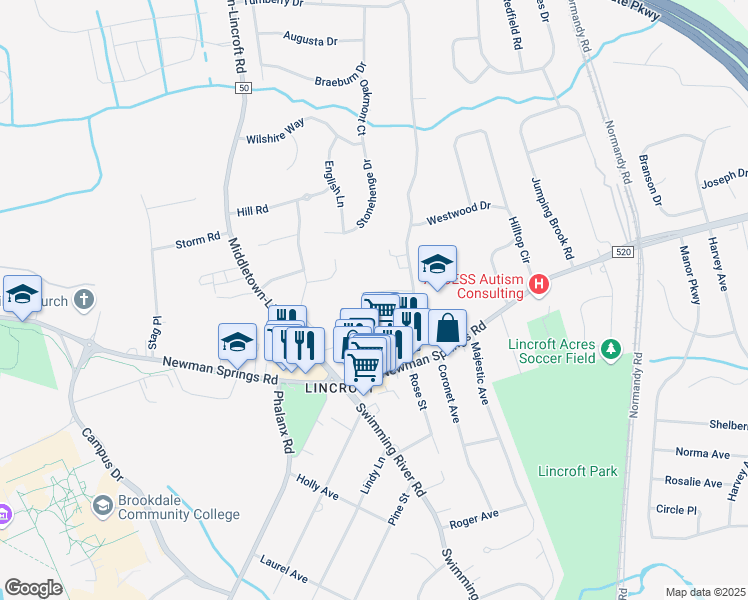 map of restaurants, bars, coffee shops, grocery stores, and more near 117 Samuel Court in Middletown