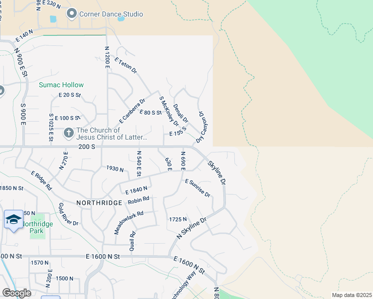 map of restaurants, bars, coffee shops, grocery stores, and more near 1984 North 690 East Street in Orem