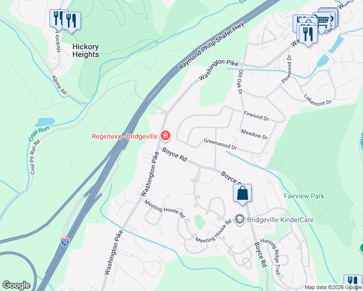 map of restaurants, bars, coffee shops, grocery stores, and more near 202 Firwood Dr in Bridgeville