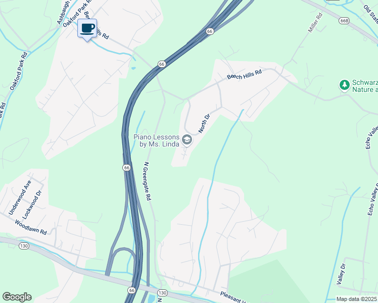 map of restaurants, bars, coffee shops, grocery stores, and more near 4515 Evergreen Drive in Jeannette