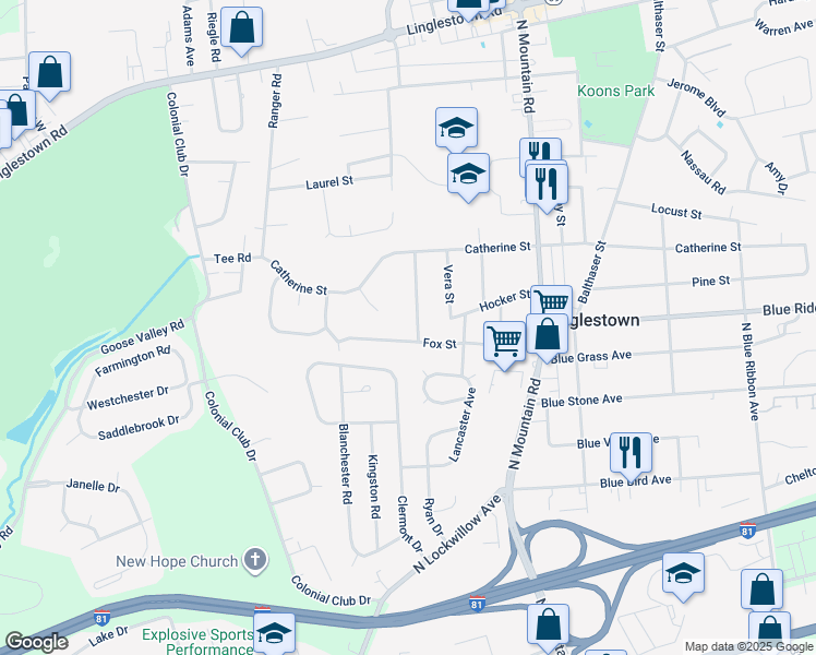 map of restaurants, bars, coffee shops, grocery stores, and more near 802 Mountain View Street in Harrisburg