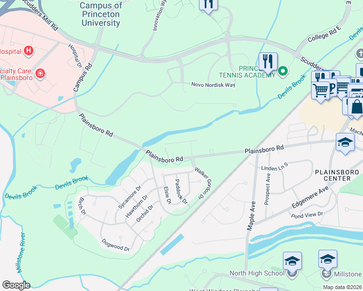 map of restaurants, bars, coffee shops, grocery stores, and more near 7 Jeffers Road in Middlesex County