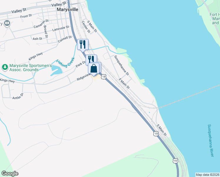 map of restaurants, bars, coffee shops, grocery stores, and more near 702 S State Rd in Marysville