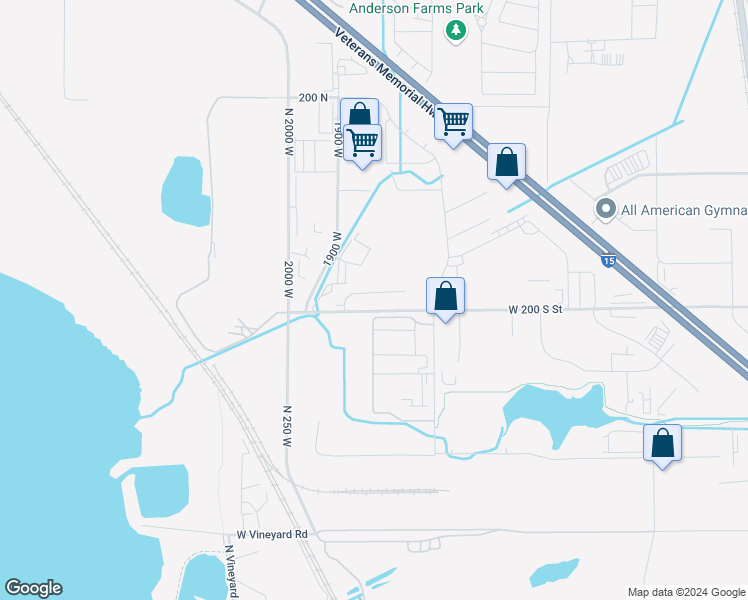 map of restaurants, bars, coffee shops, grocery stores, and more near 1820 West 200 South Street in Lindon