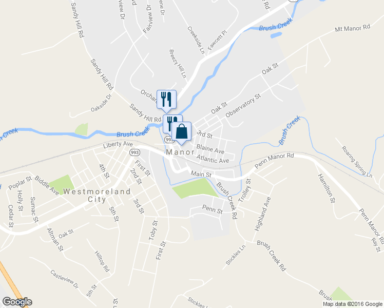 map of restaurants, bars, coffee shops, grocery stores, and more near 0 Butler Street in Manor