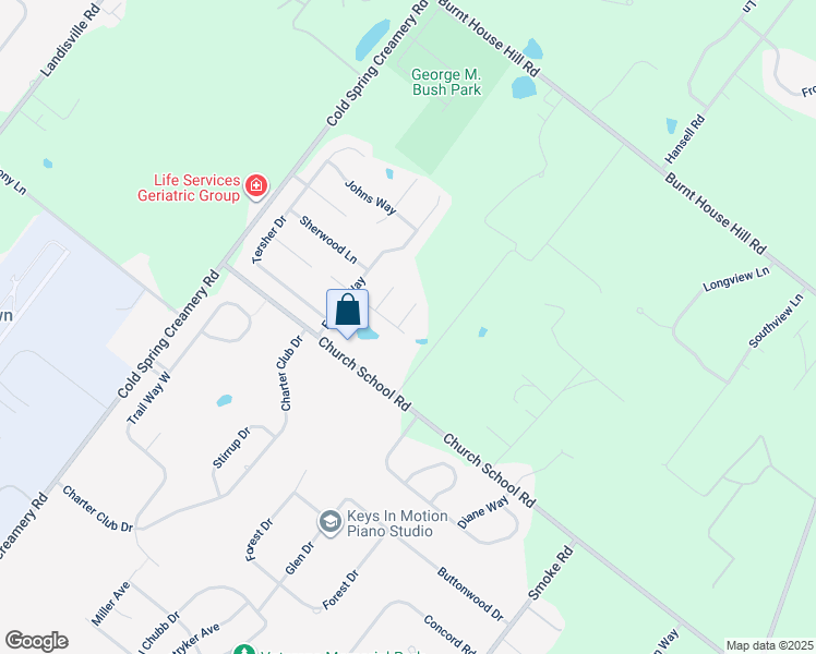 map of restaurants, bars, coffee shops, grocery stores, and more near 4161 Hilltop Circle in Doylestown