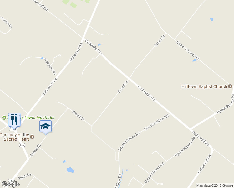 map of restaurants, bars, coffee shops, grocery stores, and more near 640 Broad Street in Perkasie