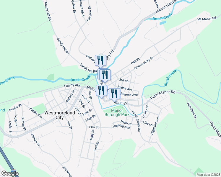 map of restaurants, bars, coffee shops, grocery stores, and more near in Manor