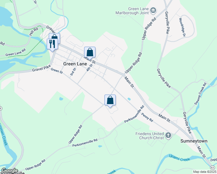 map of restaurants, bars, coffee shops, grocery stores, and more near 508 Walnut Street in Green Lane