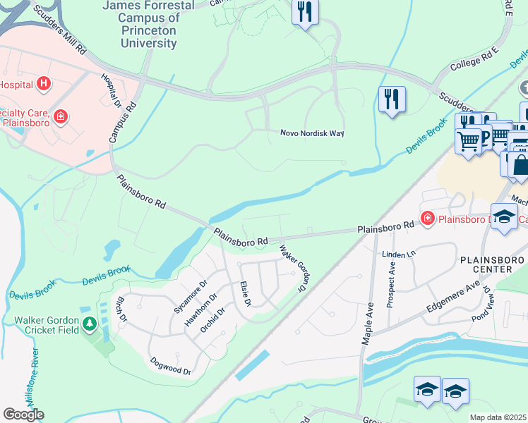 map of restaurants, bars, coffee shops, grocery stores, and more near 8 Jeffers Road in Middlesex County
