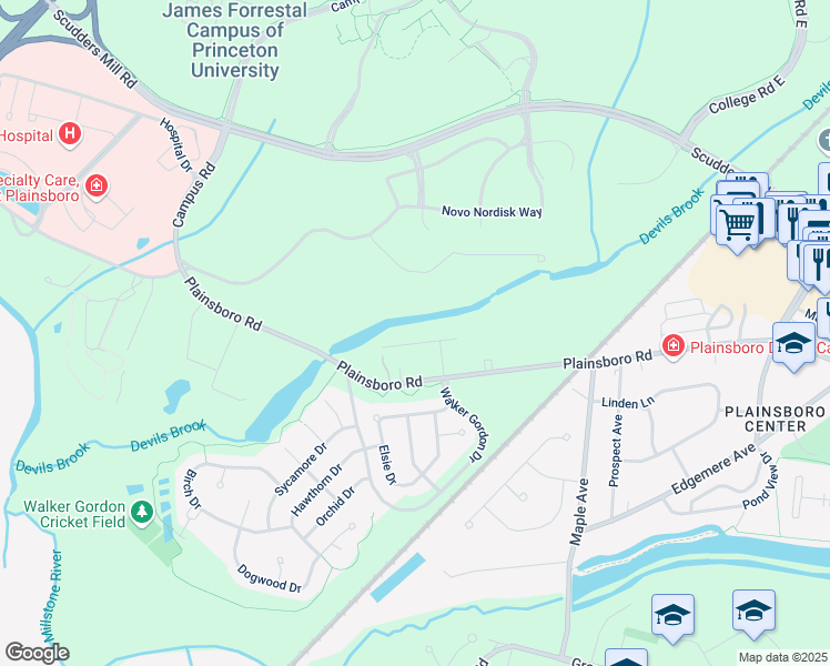 map of restaurants, bars, coffee shops, grocery stores, and more near 8 Jeffers Road in Middlesex County