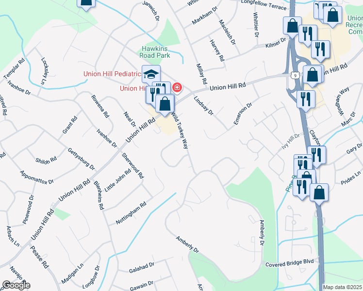 map of restaurants, bars, coffee shops, grocery stores, and more near 20 Pine Cluster Circle in Manalapan Township