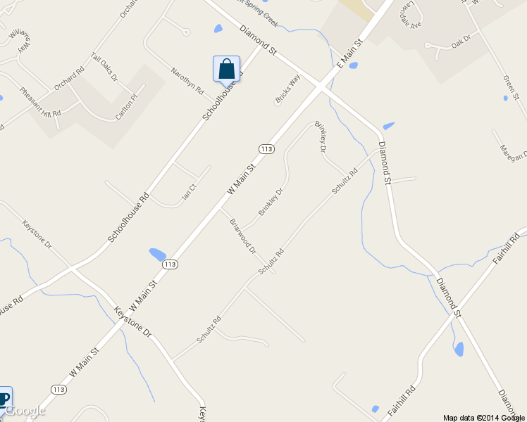 map of restaurants, bars, coffee shops, grocery stores, and more near 115 Brinkley Drive in Sellersville