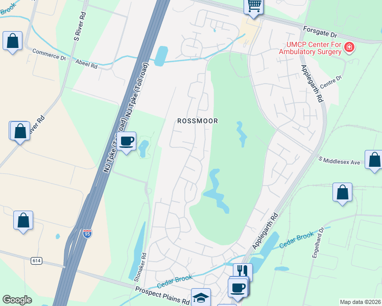map of restaurants, bars, coffee shops, grocery stores, and more near 271 Old Nassau Road in Monroe Township
