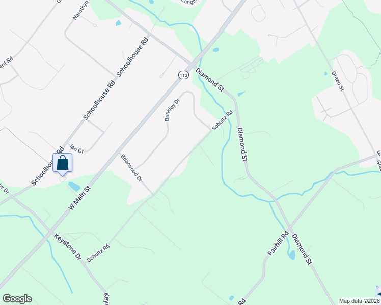 map of restaurants, bars, coffee shops, grocery stores, and more near 115 Schultz Road in Sellersville