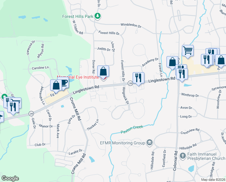 map of restaurants, bars, coffee shops, grocery stores, and more near 4117 Linglestown Road in Harrisburg