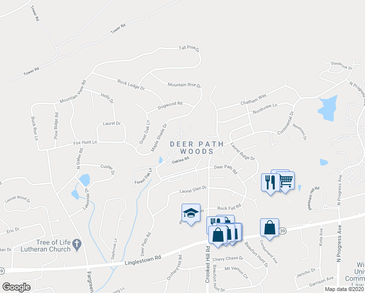 map of restaurants, bars, coffee shops, grocery stores, and more near 200 Silver Leaf Ridge in Harrisburg