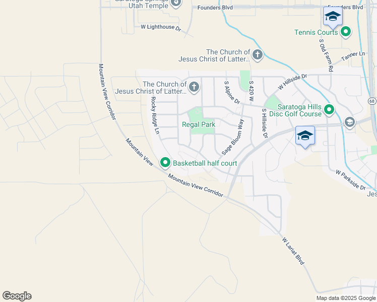 map of restaurants, bars, coffee shops, grocery stores, and more near 661 West Valley View Drive in Saratoga Springs