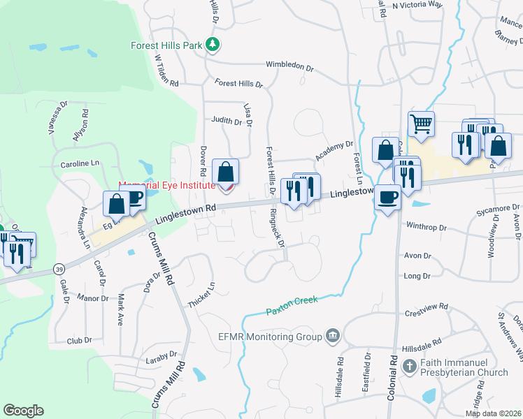 map of restaurants, bars, coffee shops, grocery stores, and more near 4117 Linglestown Rd in Harrisburg