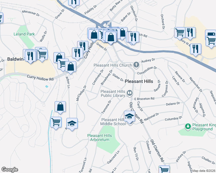 map of restaurants, bars, coffee shops, grocery stores, and more near 136 Colson Drive in Pittsburgh