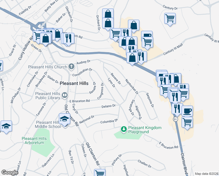 map of restaurants, bars, coffee shops, grocery stores, and more near 316 Constitution Drive in Pittsburgh