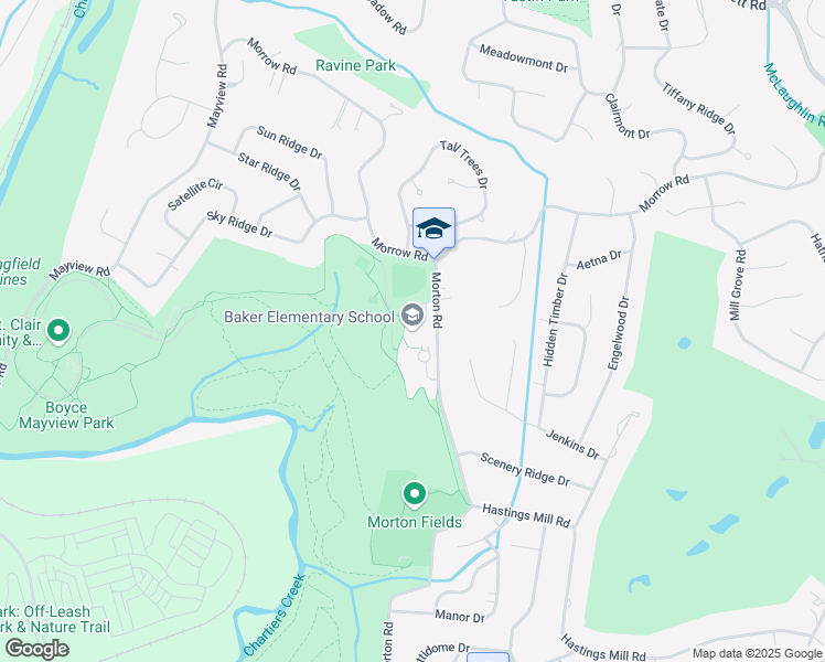map of restaurants, bars, coffee shops, grocery stores, and more near 2300 Morton Road in Pittsburgh
