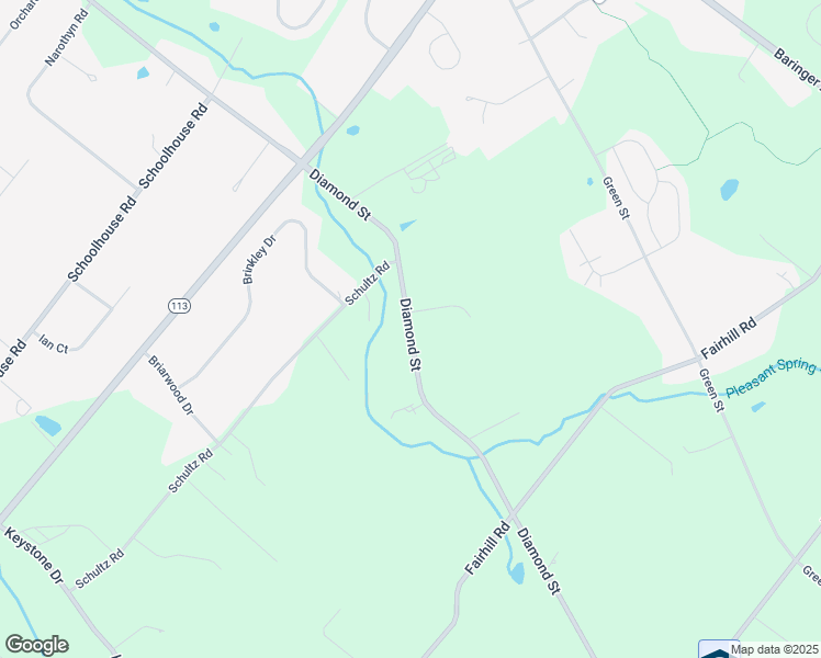 map of restaurants, bars, coffee shops, grocery stores, and more near 1707 Diamond Street in Sellersville