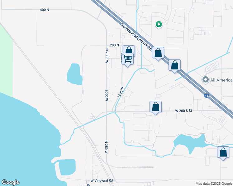 map of restaurants, bars, coffee shops, grocery stores, and more near 162 South 1900 West in Lindon