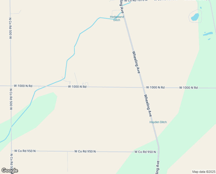 map of restaurants, bars, coffee shops, grocery stores, and more near West 1000 North Road in Delaware County